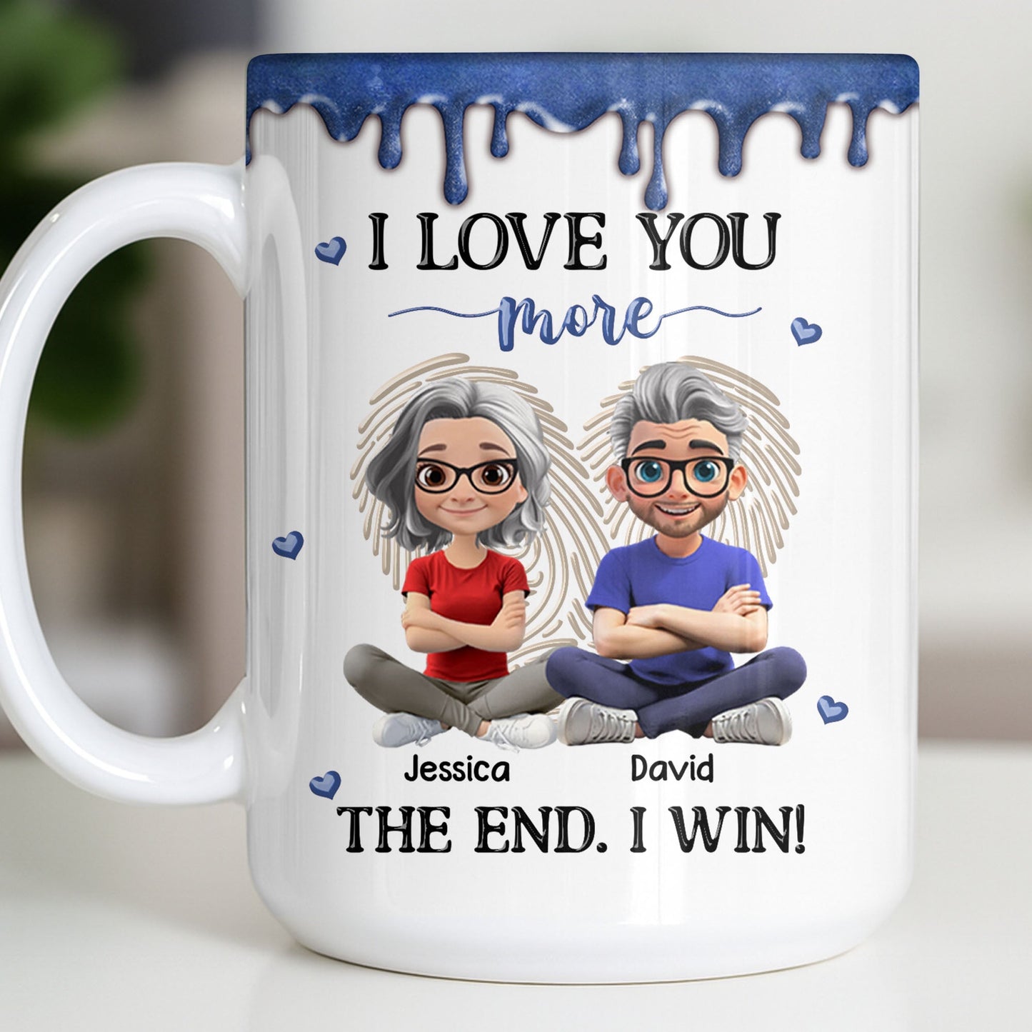 I Love You More, The End I Win, Cartoon Couple - Personalized Custom Coffee Mug - CPL1231_MG