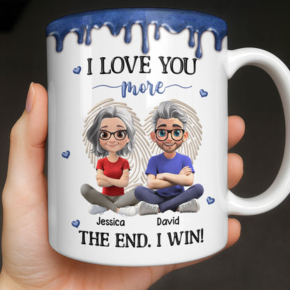 I Love You More, The End I Win, Cartoon Couple - Personalized Custom Coffee Mug - CPL1231_MG