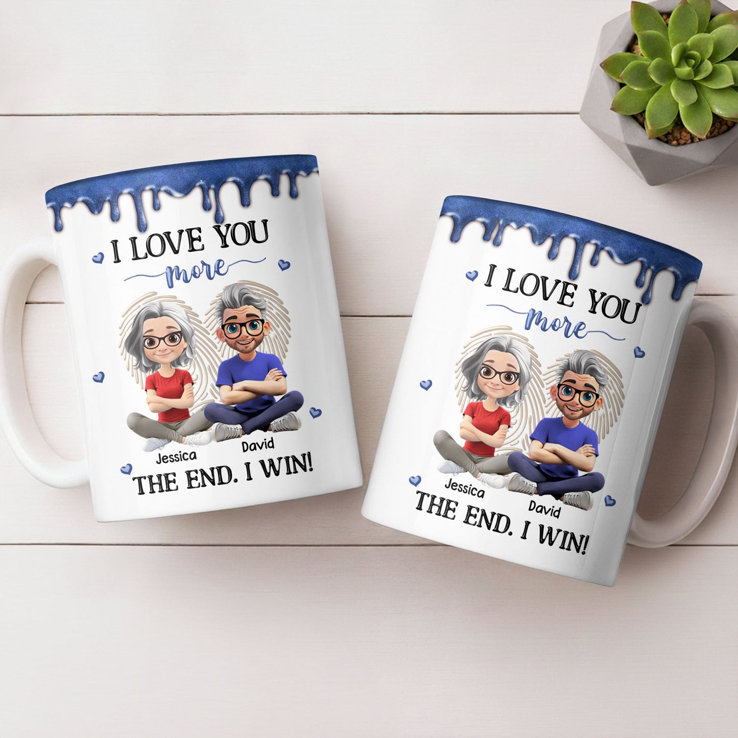 I Love You More, The End I Win, Cartoon Couple - Personalized Custom Coffee Mug - CPL1231_MG