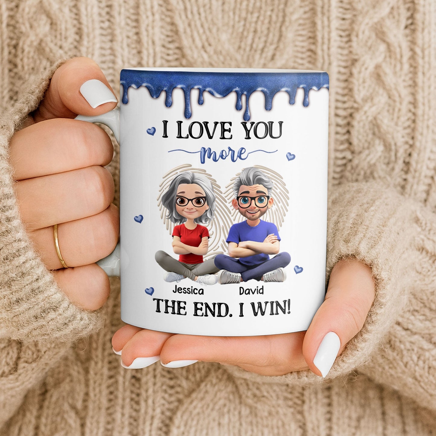I Love You More, The End I Win, Cartoon Couple - Personalized Custom Coffee Mug - CPL1231_MG