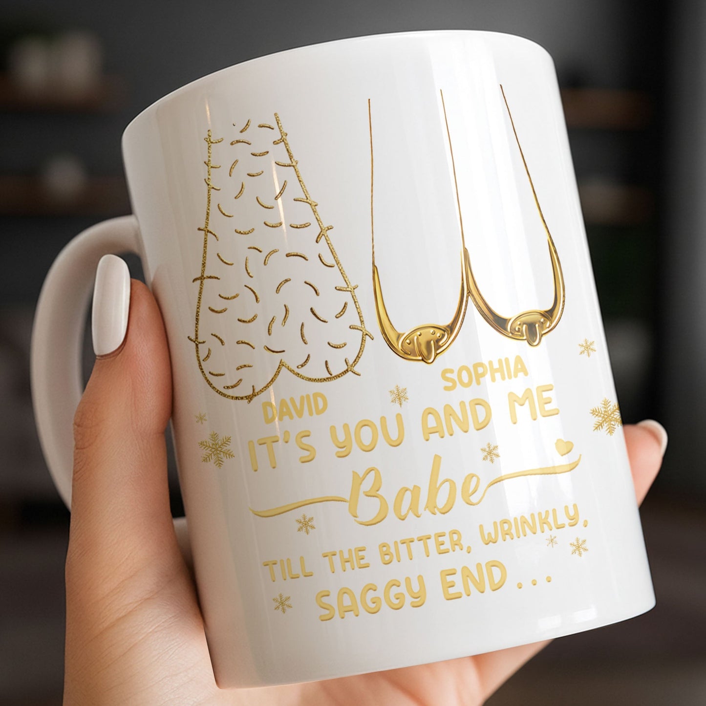 It's You And Me Babe, Older Couple Figures - Personalized Custom Coffee Mug - CPL1232_MG