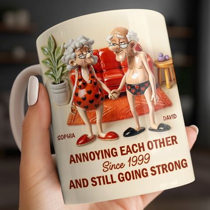 Annoying Each Other And Still Going Strong, Elderly Couple - Personalized Custom Coffee Mug - CPL1264_MG