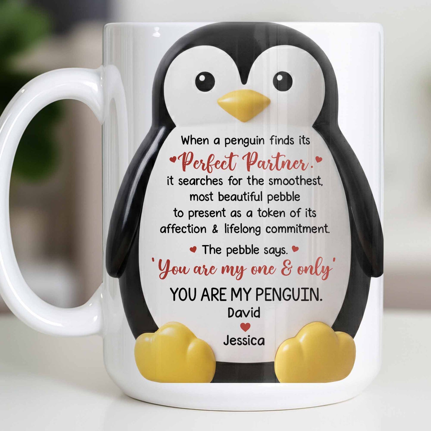 Perfect Partner Penguin Pebble For Lifelong Commitment - Personalized Custom Coffee Mug - CPL1277_MG