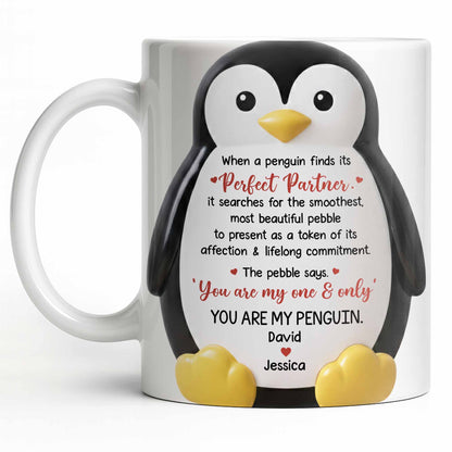 Perfect Partner Penguin Pebble For Lifelong Commitment - Personalized Custom Coffee Mug - CPL1277_MG