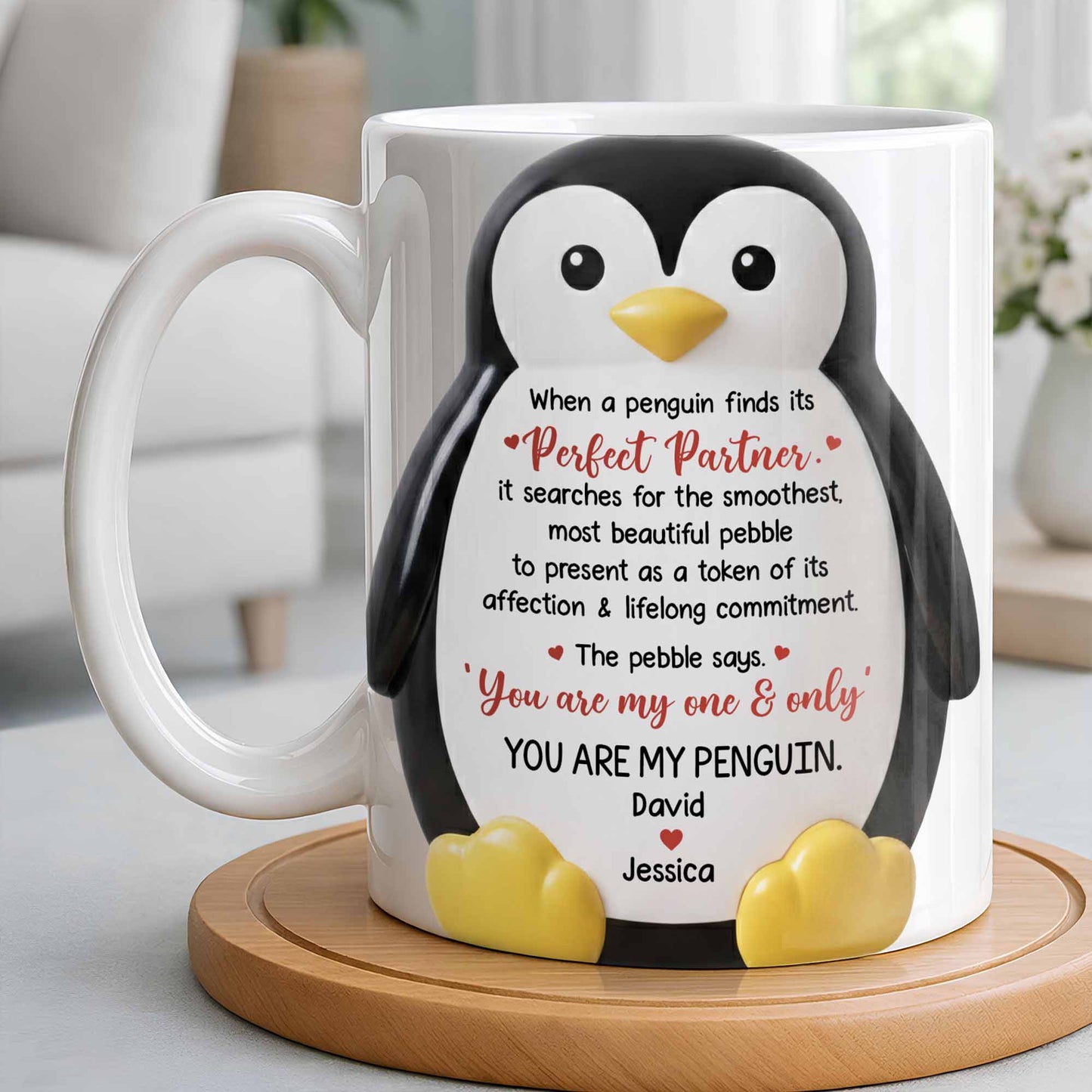 Perfect Partner Penguin Pebble For Lifelong Commitment - Personalized Custom Coffee Mug - CPL1277_MG