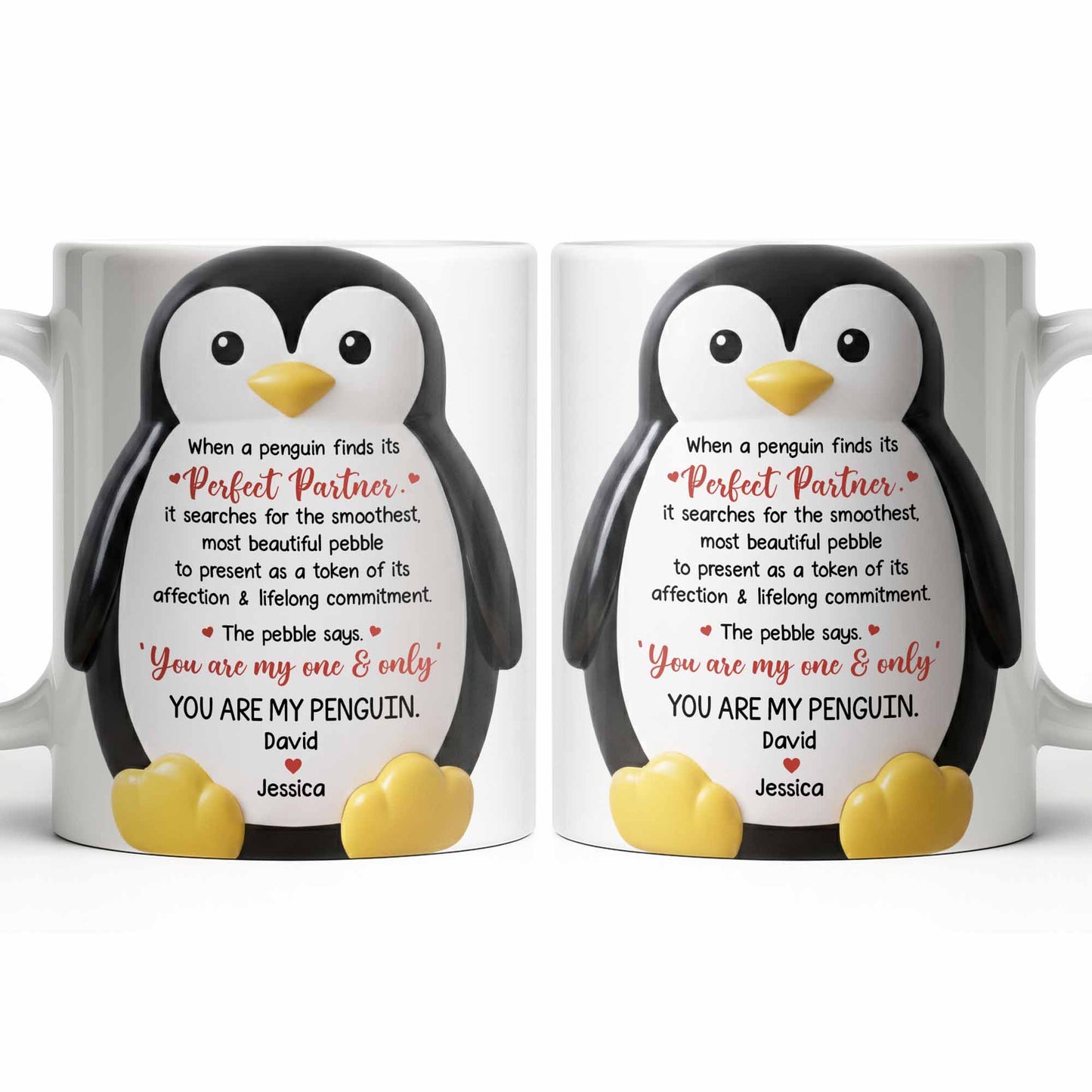 Perfect Partner Penguin Pebble For Lifelong Commitment - Personalized Custom Coffee Mug - CPL1277_MG