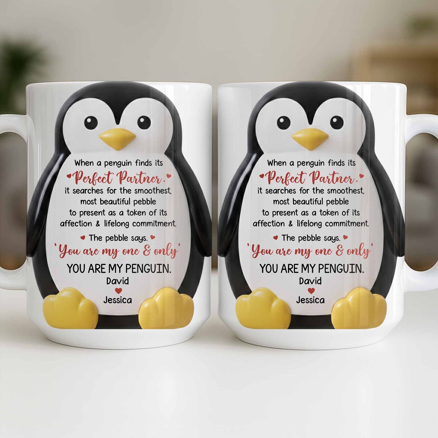 Perfect Partner Penguin Pebble For Lifelong Commitment - Personalized Custom Coffee Mug - CPL1277_MG