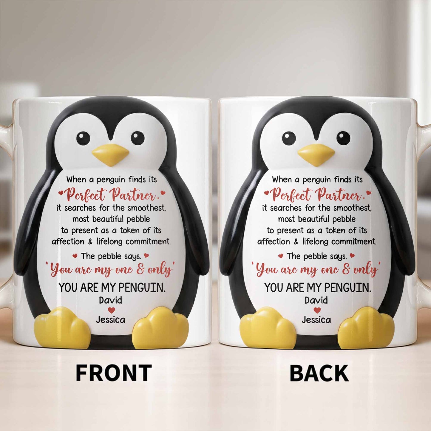 Perfect Partner Penguin Pebble For Lifelong Commitment - Personalized Custom Coffee Mug - CPL1277_MG