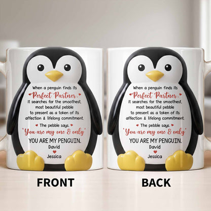 Perfect Partner Penguin Pebble For Lifelong Commitment - Personalized Custom Coffee Mug - CPL1277_MG