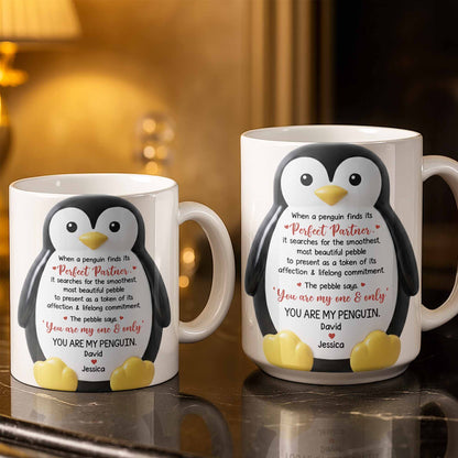 Perfect Partner Penguin Pebble For Lifelong Commitment - Personalized Custom Coffee Mug - CPL1277_MG