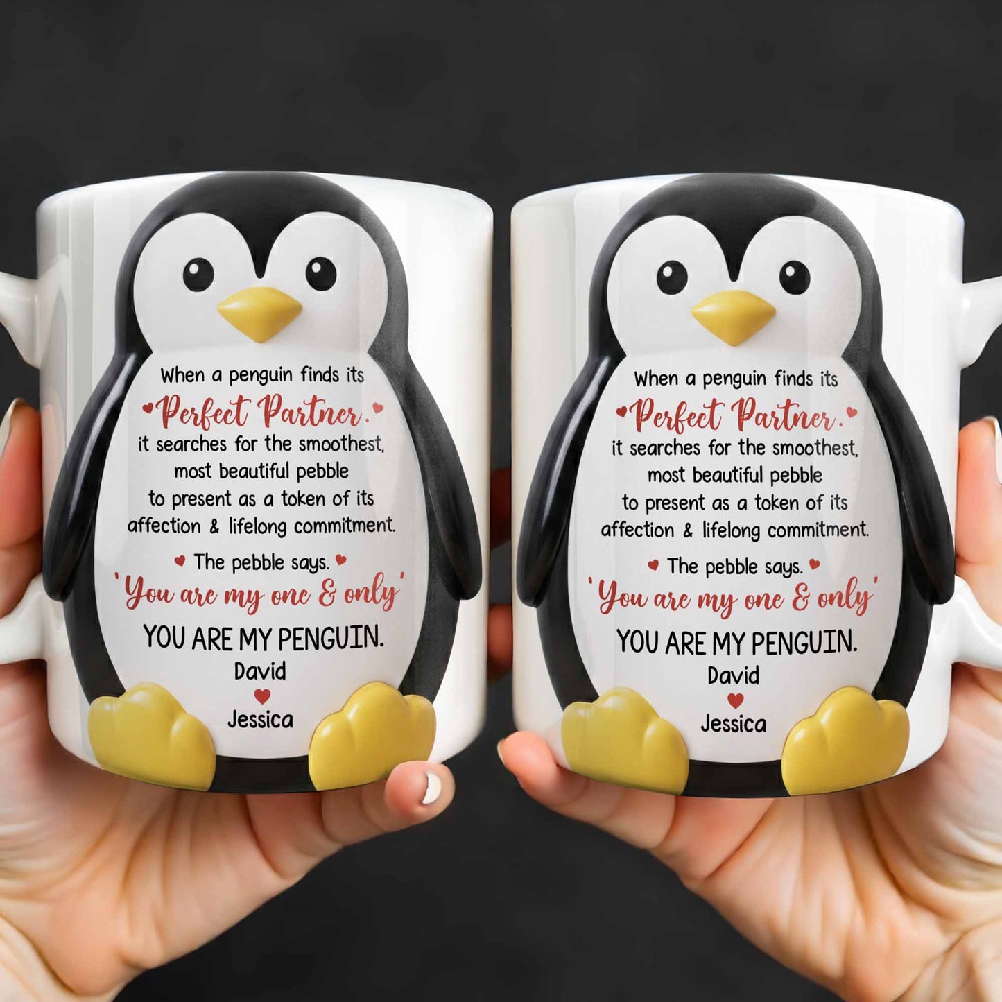 Perfect Partner Penguin Pebble For Lifelong Commitment - Personalized Custom Coffee Mug - CPL1277_MG