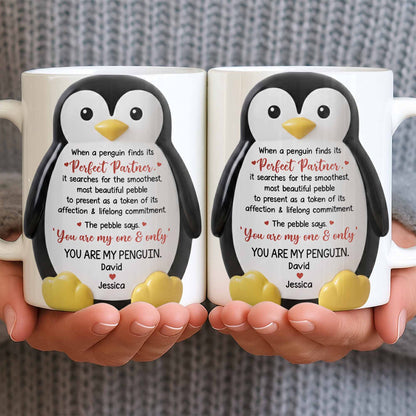 Perfect Partner Penguin Pebble For Lifelong Commitment - Personalized Custom Coffee Mug - CPL1277_MG