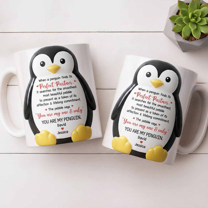 Perfect Partner Penguin Pebble For Lifelong Commitment - Personalized Custom Coffee Mug - CPL1277_MG