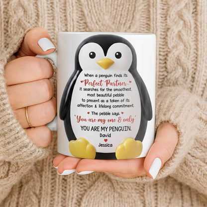 Perfect Partner Penguin Pebble For Lifelong Commitment - Personalized Custom Coffee Mug - CPL1277_MG