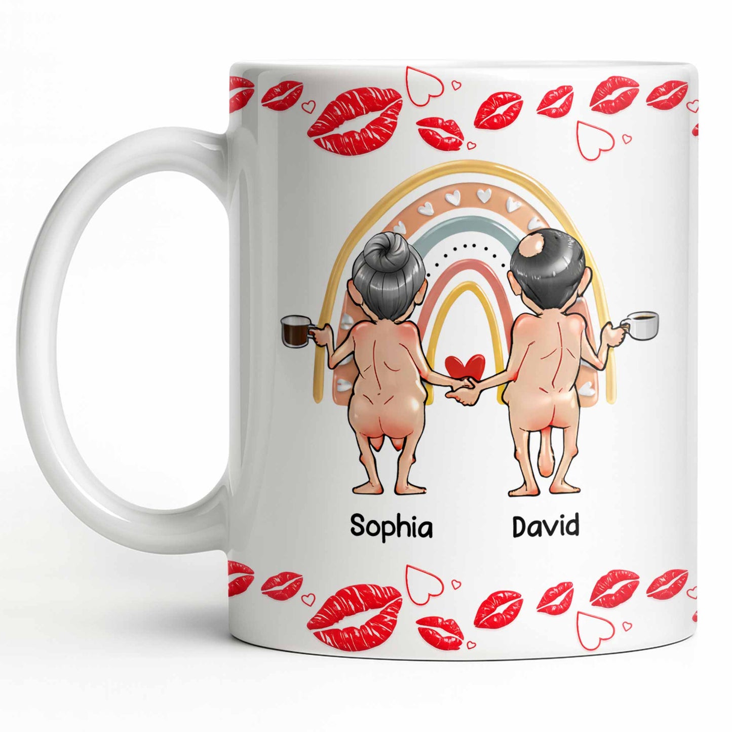 Customizable Names With Cheerful Emojis And Love Symbols - Personalized Custom Coffee Mug - CPL1280_MG