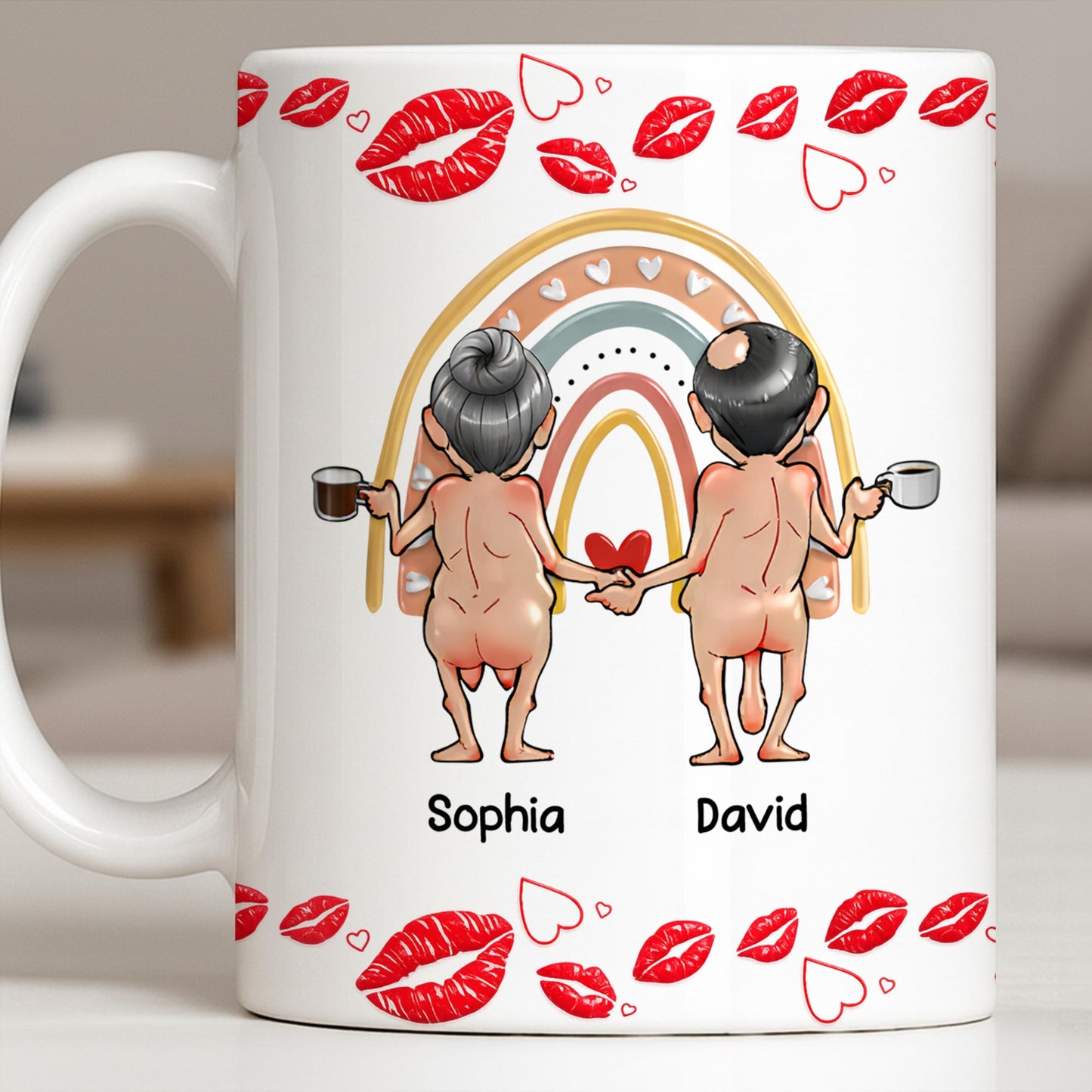Customizable Names With Cheerful Emojis And Love Symbols - Personalized Custom Coffee Mug - CPL1280_MG