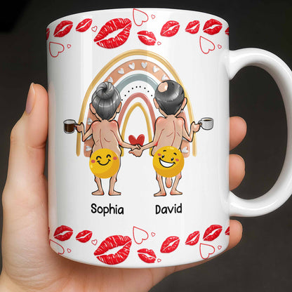 Customizable Names With Cheerful Emojis And Love Symbols - Personalized Custom Coffee Mug - CPL1280_MG