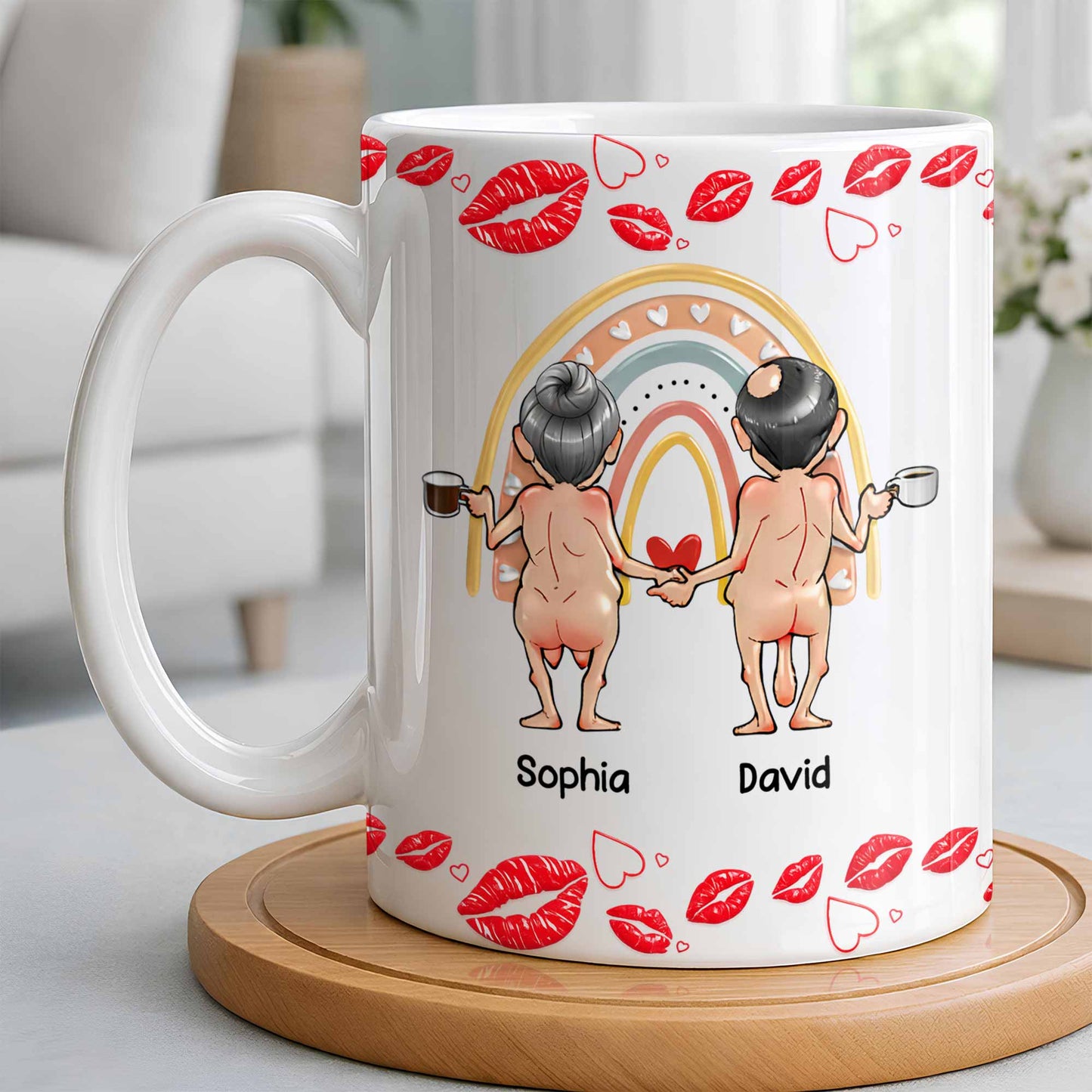 Customizable Names With Cheerful Emojis And Love Symbols - Personalized Custom Coffee Mug - CPL1280_MG