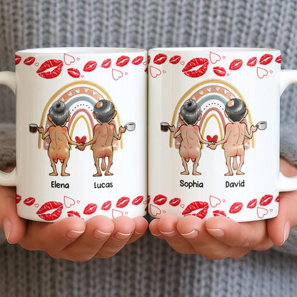 Customizable Names With Cheerful Emojis And Love Symbols - Personalized Custom Coffee Mug - CPL1280_MG