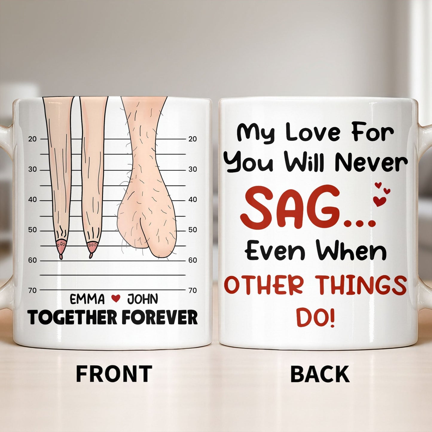 My Love For You Will Never SAG, Mugshot Chart Design - Personalized Custom Coffee Mug - CPL1284_MG