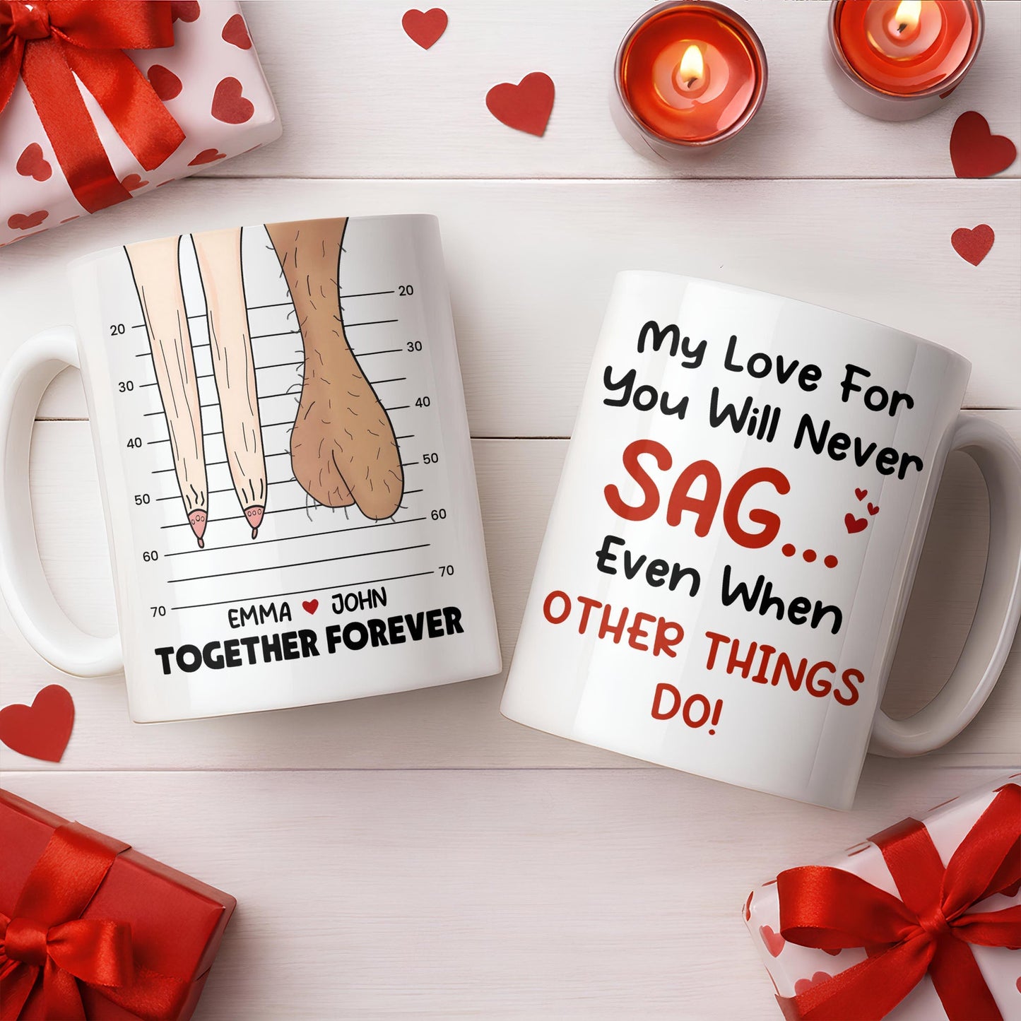 My Love For You Will Never SAG, Mugshot Chart Design - Personalized Custom Coffee Mug - CPL1284_MG
