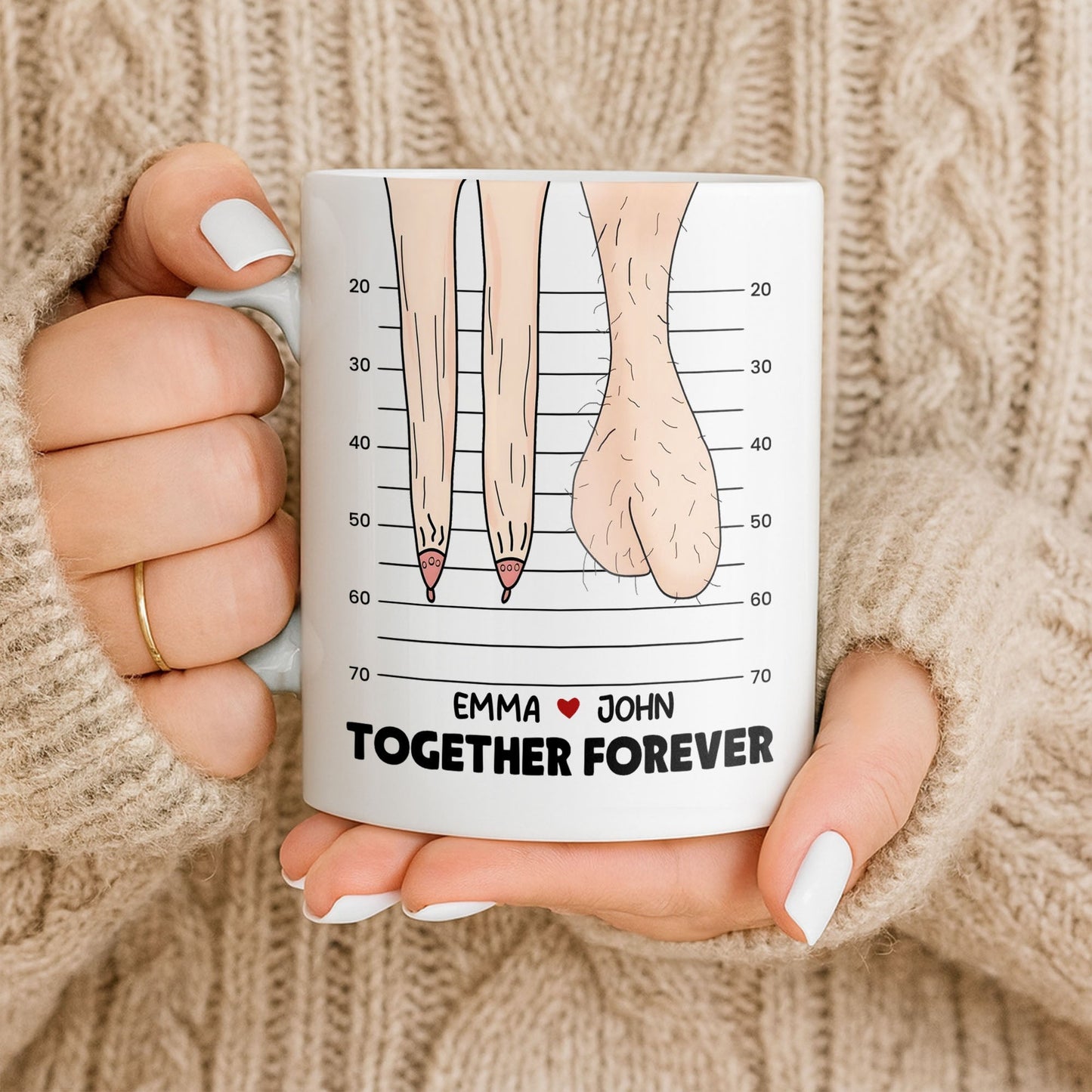 My Love For You Will Never SAG, Mugshot Chart Design - Personalized Custom Coffee Mug - CPL1284_MG