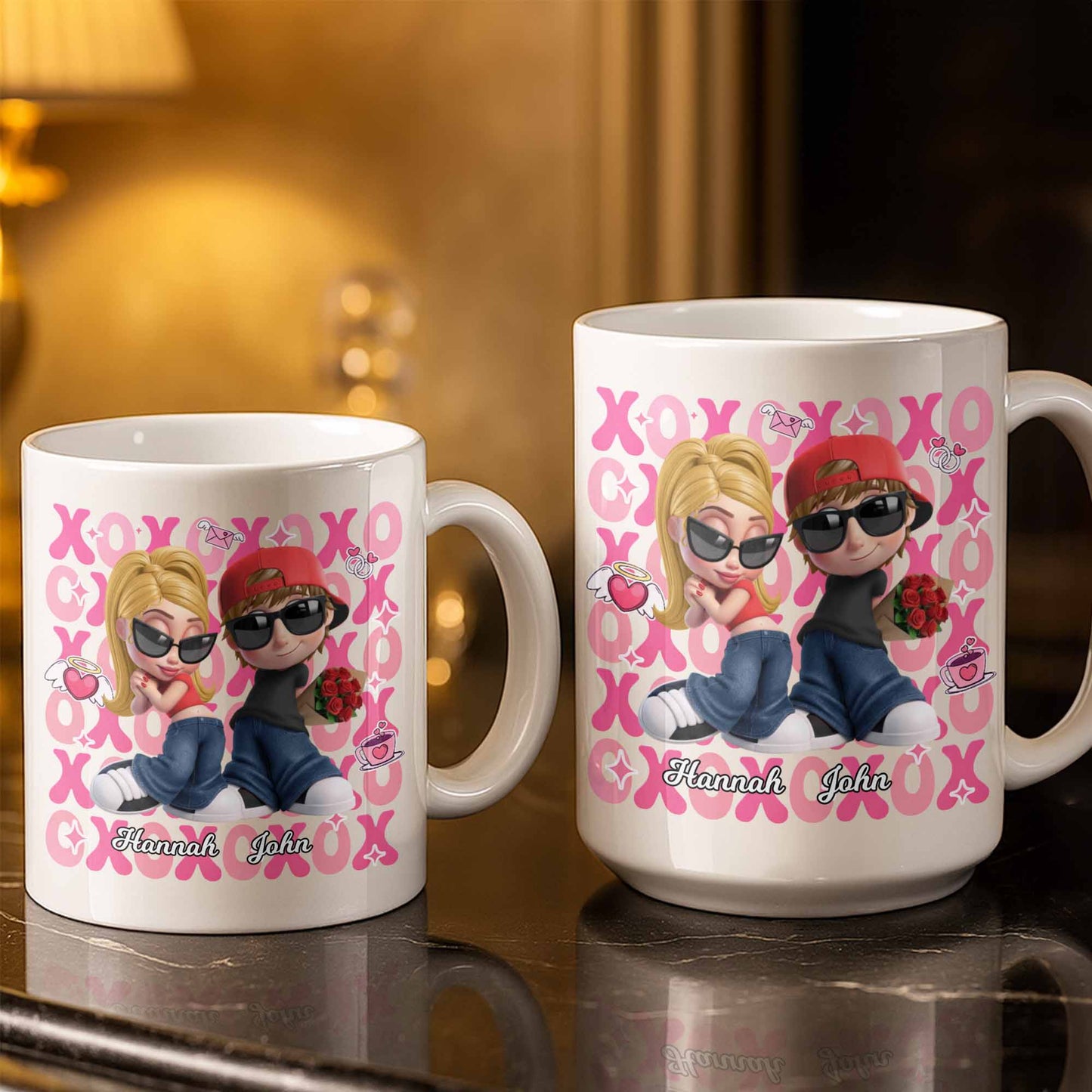 Celebrate Your Special Moments With Adorable Cartoon Figures - Personalized Custom Coffee Mug - CPL1286_MG