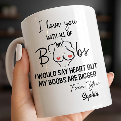 I Love You With All Of My Heart, Woman Figure and Heart Design - Personalized Custom Coffee Mug - CPL1287_MG