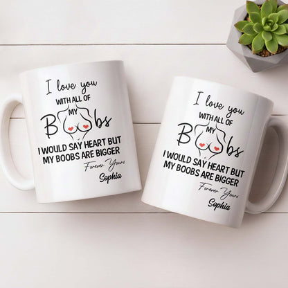 I Love You With All Of My Heart, Woman Figure and Heart Design - Personalized Custom Coffee Mug - CPL1287_MG