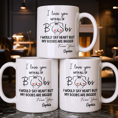 I Love You With All Of My Heart, Woman Figure and Heart Design - Personalized Custom Coffee Mug - CPL1287_MG