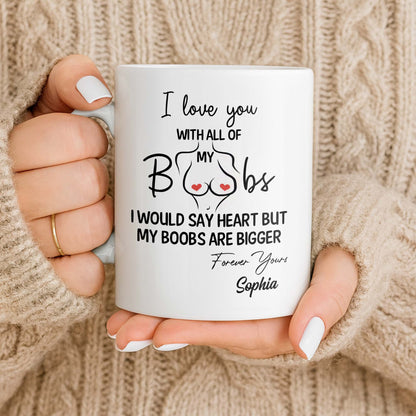 I Love You With All Of My Heart, Woman Figure and Heart Design - Personalized Custom Coffee Mug - CPL1287_MG