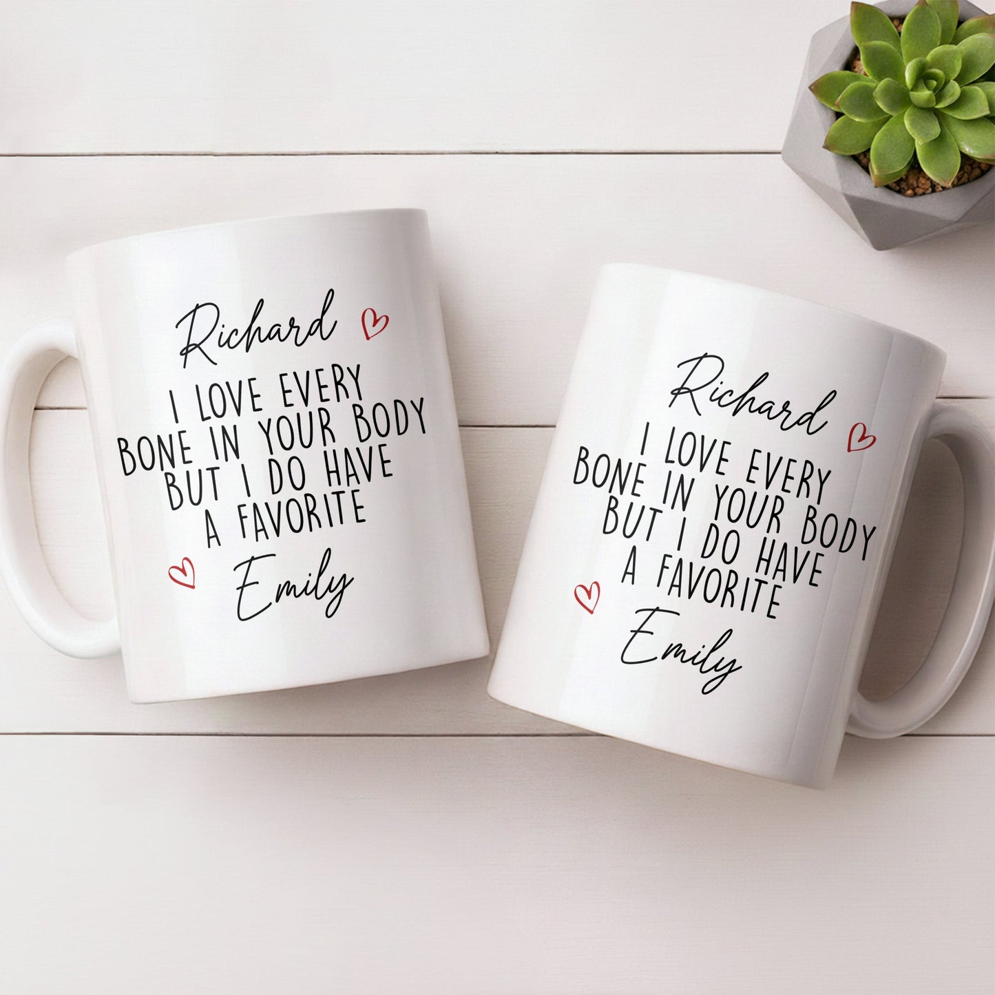 I Love Every Bone In Your Body, Favorite Hearts Design - Personalized Custom Coffee Mug - CPL1294_MG