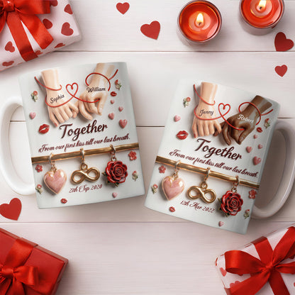 Together From Our First Kiss Infinity Symbol And Rose - Personalized Custom Coffee Mug - CPL1304_MG