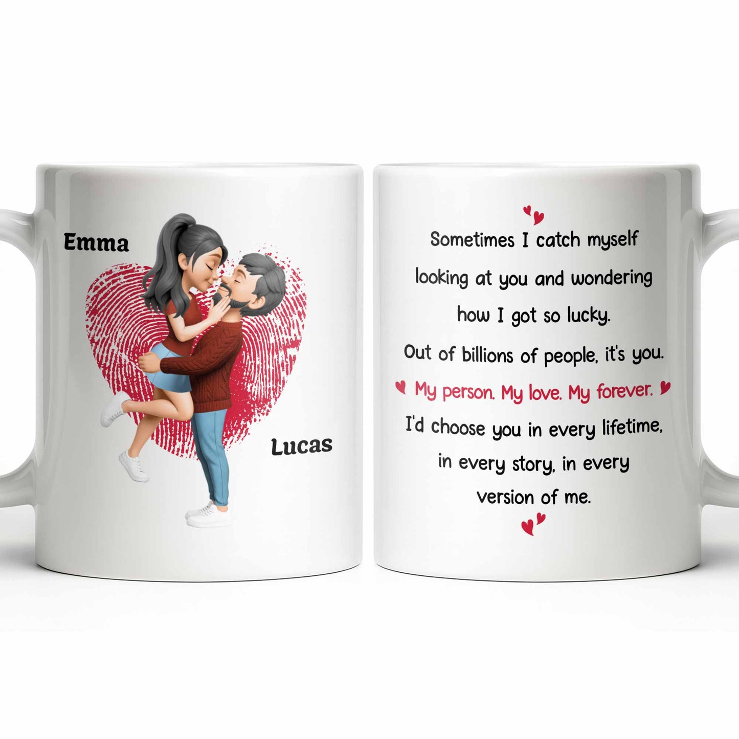 My Person My Love My Forever, Heart And Couple Design - Personalized Custom Coffee Mug - CPL1310_MG