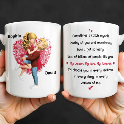 My Person My Love My Forever, Heart And Couple Design - Personalized Custom Coffee Mug - CPL1310_MG