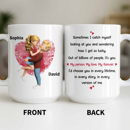 My Person My Love My Forever, Heart And Couple Design - Personalized Custom Coffee Mug - CPL1310_MG