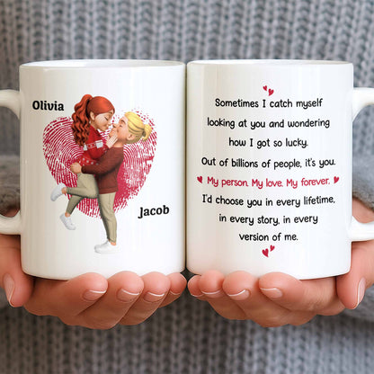 My Person My Love My Forever, Heart And Couple Design - Personalized Custom Coffee Mug - CPL1310_MG