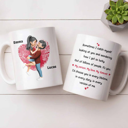 My Person My Love My Forever, Heart And Couple Design - Personalized Custom Coffee Mug - CPL1310_MG