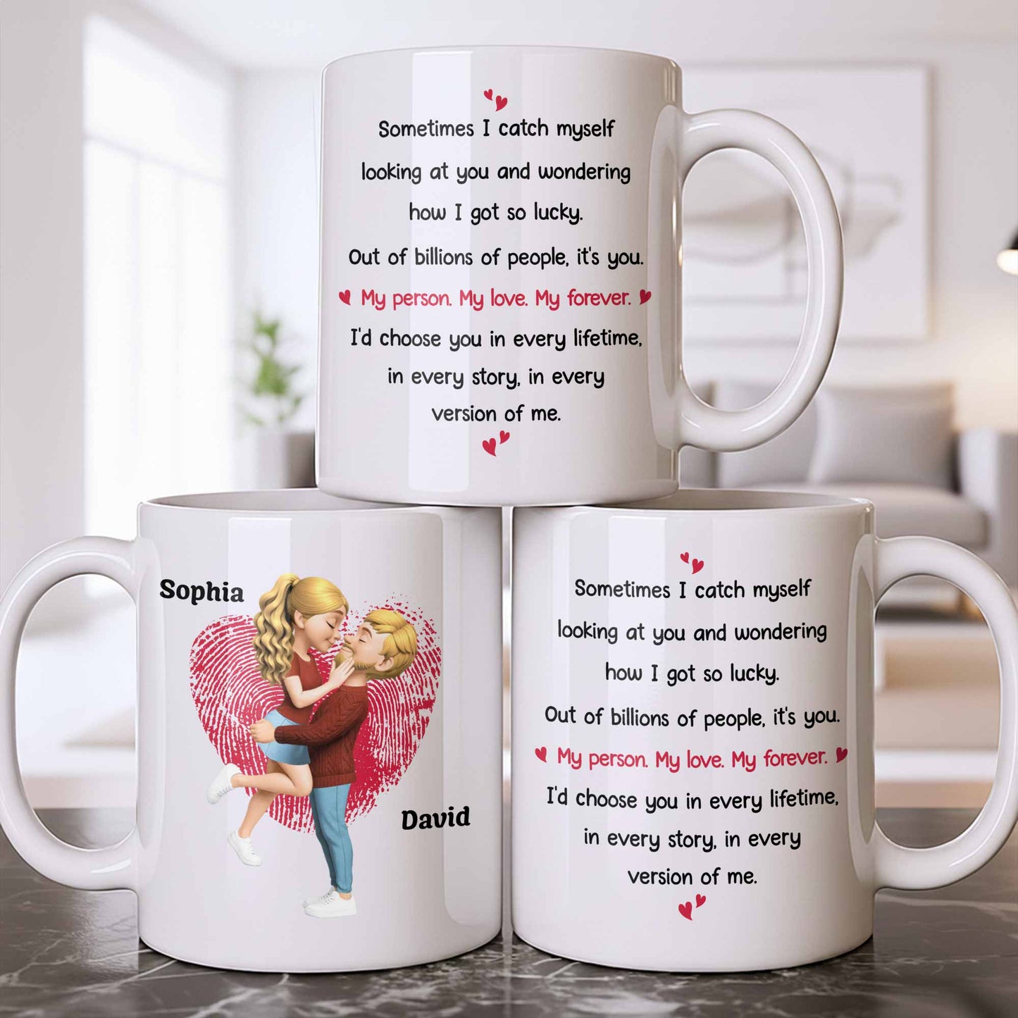 My Person My Love My Forever, Heart And Couple Design - Personalized Custom Coffee Mug - CPL1310_MG