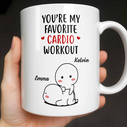 You're My Favorite Cardio Workout Cute Cartoon - Personalized Custom Coffee Mug - CPL1312_MG