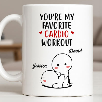 You're My Favorite Cardio Workout Cute Cartoon - Personalized Custom Coffee Mug - CPL1312_MG