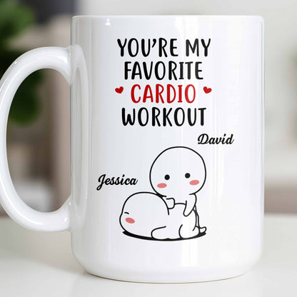 You're My Favorite Cardio Workout Cute Cartoon - Personalized Custom Coffee Mug - CPL1312_MG