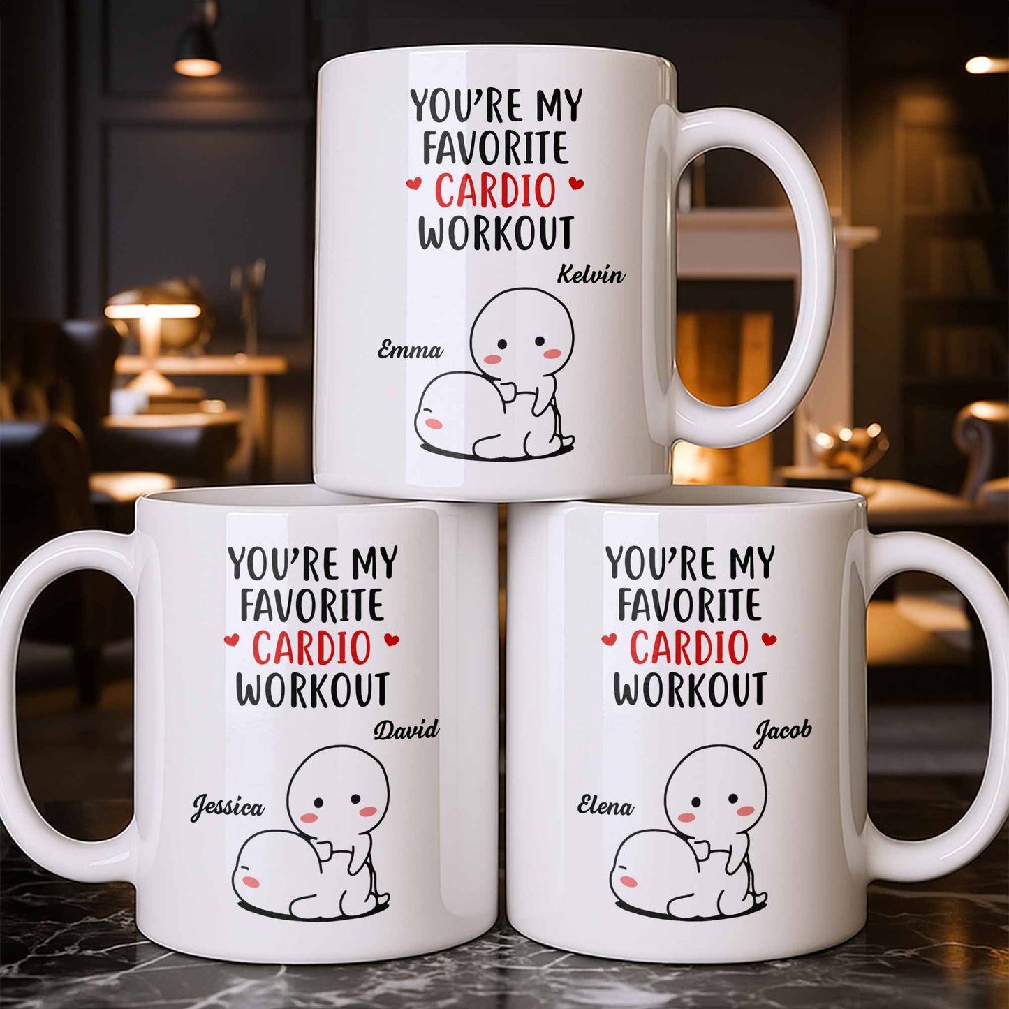 You're My Favorite Cardio Workout Cute Cartoon - Personalized Custom Coffee Mug - CPL1312_MG