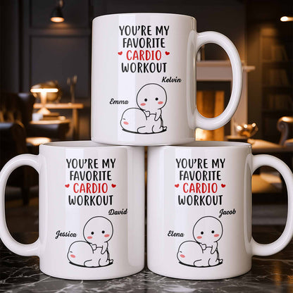 You're My Favorite Cardio Workout Cute Cartoon - Personalized Custom Coffee Mug - CPL1312_MG