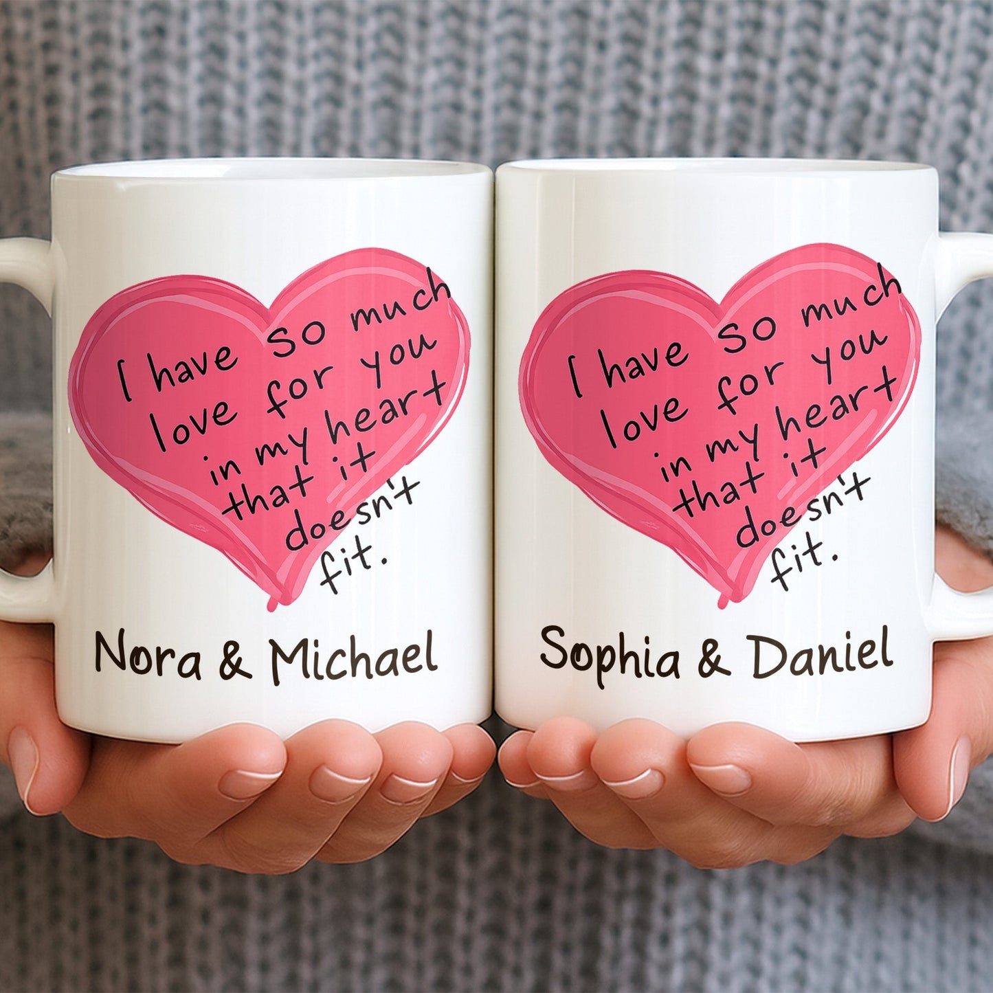 So Much Love In My Heart That It Doesn't Fit - Personalized Custom Coffee Mug - CPL1315_MG