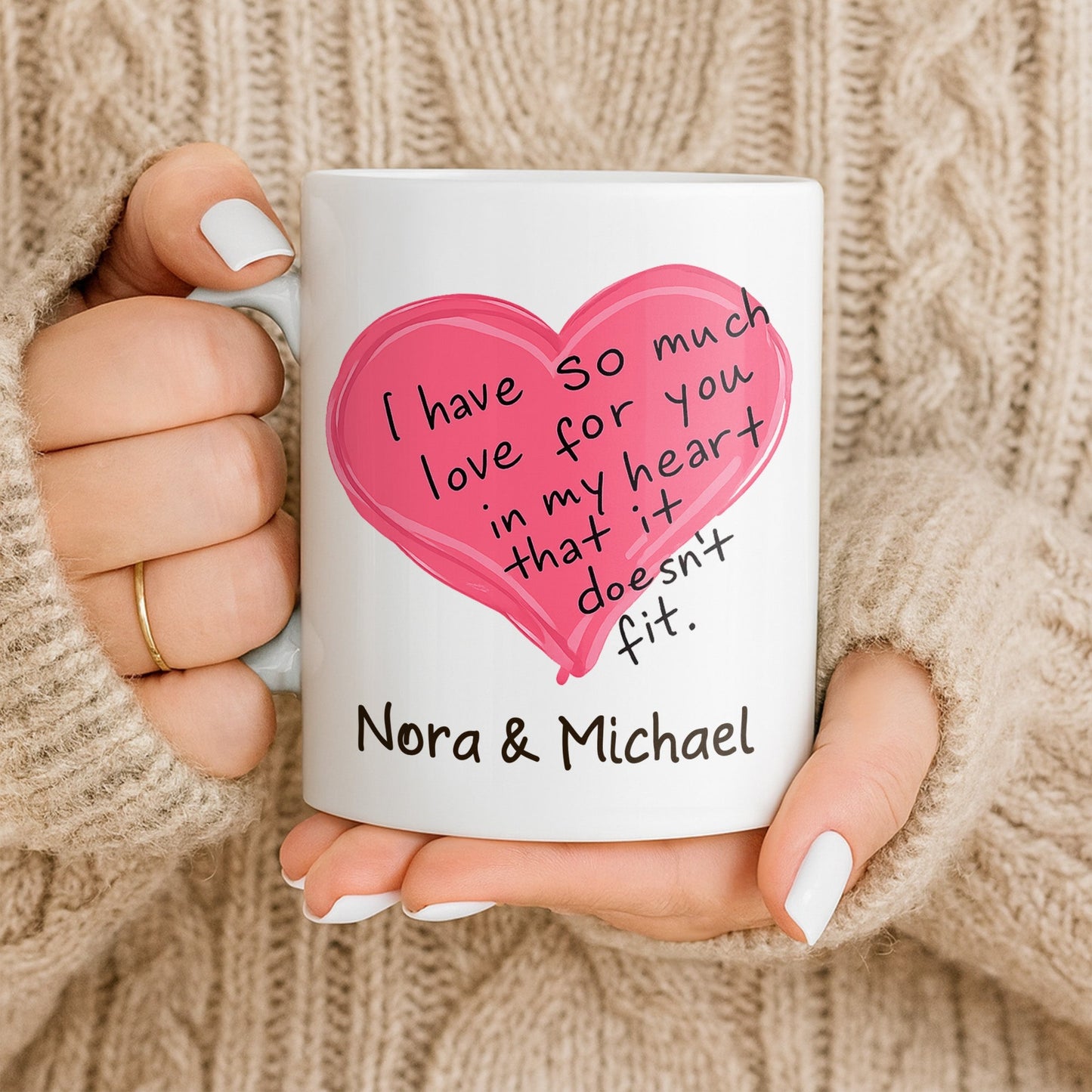 So Much Love In My Heart That It Doesn't Fit - Personalized Custom Coffee Mug - CPL1315_MG