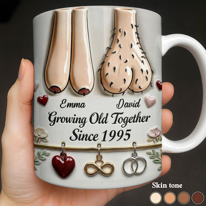 Growing Old Together With Hearts And Symbols - Personalized Custom Coffee Mug - CPL1317_MG