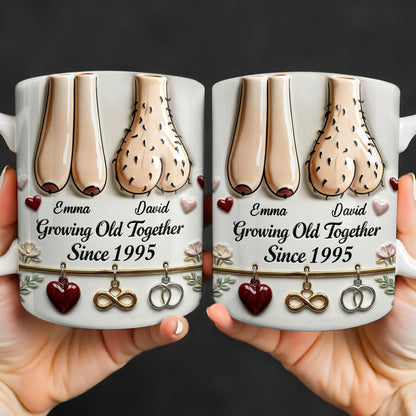 Growing Old Together With Hearts And Symbols - Personalized Custom Coffee Mug - CPL1317_MG