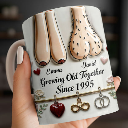 Growing Old Together With Hearts And Symbols - Personalized Custom Coffee Mug - CPL1317_MG