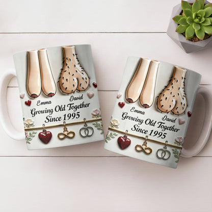Growing Old Together With Hearts And Symbols - Personalized Custom Coffee Mug - CPL1317_MG